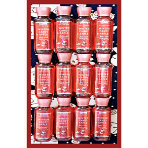 12 pcs Bath & Body Works WINTER CANDY APPLE 3oz Travel Size Shower Gel Body Wash